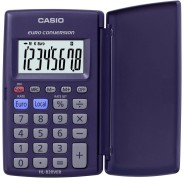 Casio HL820VER Calculadora con Tapa - Funcion Conversor de Euros - Pantalla LCD de 8 Digitos - Color Azul