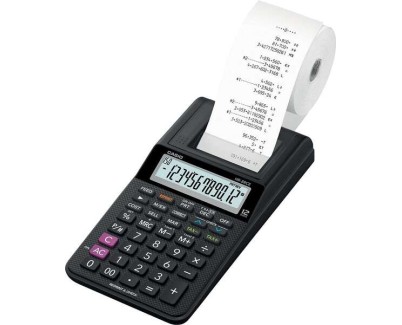 Casio HR-8RCE Calculadora Impresora de Sobremesa Compacta - Pantalla de 12 Digitos - Impresion de 2 Lineas por Segundo - Color Negro