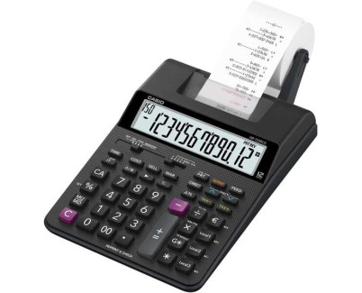 Casio HR150RCE Calculadora Impresora de Sobremesa - Pantalla de 12 Digitos - Anchura del Papel 58mm - Imprime Hora y Fecha - Alimentacion con Pilas