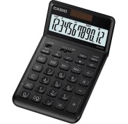 Casio JW-200SC Calculadora de Sobremesa - Pantalla LCD de 12 Digitos Inclinacion Ajustable - Alimentacion Solar y Pilas - Color Negro