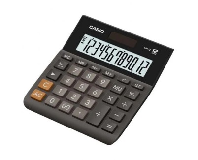 Casio MH-12 Calculadora de Sobremesa - Pantalla Extragrande LCD de 12 Digitos - Solar y Pilas - Color Negro