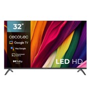 Cecotec A3 series ALH40032 Televisor Smart TV sin Marco de 32\" LED HD - Procesador Cortex A55 - Google TV - Sonido Dolby Audio - Control por Voz con Google - Chromecast - Bluetooth - Color Negro