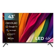 Cecotec A4 series ALU40043 Televisor Smart TV sin Marco de 43\" LED con Resolucion 4K UHD - Procesador Cortex A55 - Google TV - Dolby Audio - HDMI 2.1 - Chromecast Integrado - 16GB ROM - Color Negro