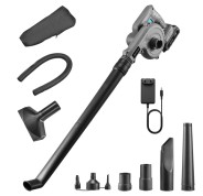 Cecotec AirForce 2120 FreeMove Soplador de Hojas Inalambrico - Bateria 21V 2Ah - Incluye Accesorios - Multifuncion - Velocidad hasta 200km/h - Color Gris