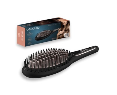 Cecotec Bamba Instantcare 900 Perfect Brush Cepillo Alisador - Temperatura Ajustable - Tecnologia de Iones - Control Digital LED - Autoapagado - Cable 360&ordm; de 3m - Ergonomico y Seguro - Color Negro