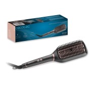 Cecotec Bamba InstantCare SquareBrush Cepillo Alisador - Revestimiento Ceramico - Temperatura Ajustable - Tecnologia de Iones - Autoapagado a los 45min - Cable Giratorio 360º - Indicador LED - Color Gris