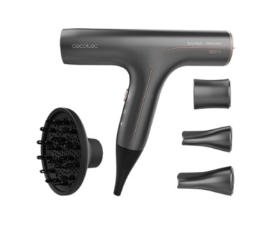 Cecotec Bamba IoniCare 6000 Rockstar Soft Pro Secador de Pelo - Iones Negativos - Limpieza Automatica Del Filtro - Ligero y Silencioso - 5 Ajustes de Temperatura y Velocidad - Color Gris Oscuro
