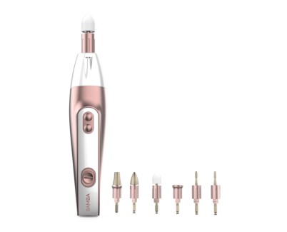 Cecotec Bamba PinkyCare 700 Perfect Nails Set de Manicura 7 en 1 - Cinco Velocidades - Cabezales Surtidos - Ergonomico y Manejable - Luz Frontal - Estuche de Viaje - Color Blanco y Rosa