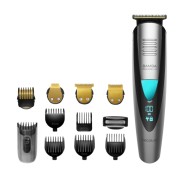 Cecotec Bamba PrecisionCare Pro Afeitadora Recortadora 5 en 1 - IPX7 - Cuchillas Titanio - Bateria 500mAh - Uso Inalambrico y con Cable - Pantalla Digital - Peines Ajustables - Color Gris