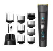 Cecotec Bamba Precisioncare Wet and Dry Cortapelos Inalambrico - Cuchillas de Titanio - 120min de Autonomia - IPX6 Resistente al Agua - 8 Peines Guia - Pantalla LED - Bloqueo de Seguridad - Color Negro