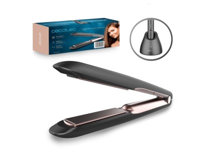 Cecotec Bamba RitualCare Liberty Pro Plancha de Pelo - Autonomia 40min - Base de Carga Portatil - Temperatura Regulable - Revestimiento Ceramico - Bloqueo de Seguridad - Placas Flotantes - Color Negro