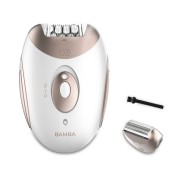 Cecotec Bamba SkinCare Depil-Action Depiladora de Arranque Inalambrica - Uso con y sin Cable - Bateria 700mAh - 40min de Uso Continuo - 2 Velocidades - 2 Cabezales Intercambiables - Color Blanco