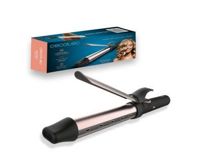 Cecotec Bamba SurfCare Curly Sphere Rizador de 28mm - Iones Negativos - Rizos Amplios y Naturales - Pantalla LED de Temperatura - Rango de 120 a 210&deg;C - Cable 360&ordm; - Autoapagado - Color Negro y Rosa