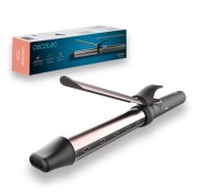 Cecotec Bamba SurfCare Epic Curly Sphere Rizador de 32mm - Cilindro Ceramica y Turmalina - Iones Negativos - Pantalla LED de Temperatura - Rango de 120 a 210°C - Cable 360º - Punta Fria - Color Gris