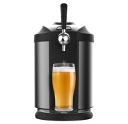 Cecotec BeerFlow Steel 5000 Dispensador de Cerveza - 65W - Compatible con Barriles 5L - Temperatura de 2 a 12°C - Indicador LED - Bandeja Recogegotas Extraible - Base Antideslizante - Color Negro y Gris