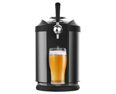 Cecotec BeerFlow Steel 5000 Dispensador de Cerveza - 65W - Compatible con Barriles 5L - Temperatura de 2 a 12&deg;C - Indicador LED - Bandeja Recogegotas Extraible - Base Antideslizante - Color Negro y Gris