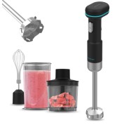 Cecotec BlendGo Batidora de Mano con Bateria - 180W - Carga Rapida en 2h - Autonomia 30min - Proteccion contra Sobrecalentamiento - Velocidad Ajustable - Accesorios Versatiles - Bateria - Color Negro