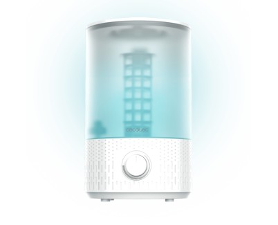 Cecotec BreezeCare 2500 Light Humidificador de Aire - Capacidad 2.5L - Humidificacion de 250 ml/h - Control Ajustable de Vapor - LED - Limpieza Facil - Cobertura hasta 30m2 - Uso Seguro - Color Blanco