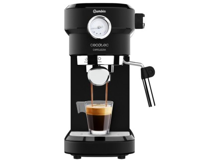 Cecotec Cafelizzia 790 Black Pro Cafetera Espresso con Vaporizador - 1350W - Vaporizador - Presion 20bar - Deposito 1.1L - Temperatura Regulable - Calientatazas - Termoblock - Manometro - Color Negro