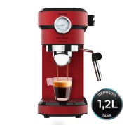 Cecotec Cafelizzia 790 Shiny Pro Cafetera Espresso - 1350W - 20Bar - Deposito 1.2L Extraible - Vaporizador Orientable - Calentamiento Rapido y Homogeneo - Doble Salida de Cafe - Color Rojo