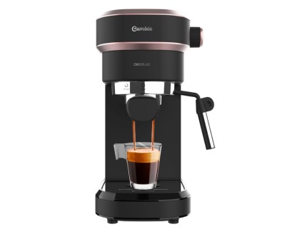 Cecotec Cafelizzia 890 Rose Cafetera Espresso con Vaporizador - 1350W - Capacidad 1.1L - Presion 20bar - Vaporizador - Temperatura Regulable - Acero Inoxidable - Termoblock - Calientatazas - Color Negro