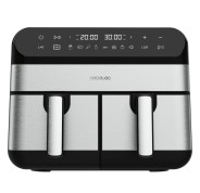 Cecotec Cecofry Advance 9000 Inox Freidora sin Aceite Doble - 2800W - Capacidad de 9L - Rango de 80 a 200°C - 8 Programas Preconfigurados - Acero Inoxidable - Color Negro