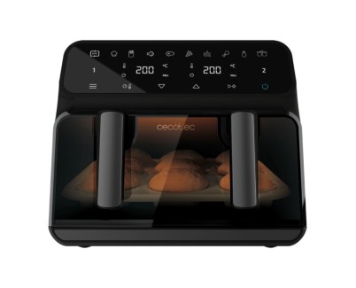 Cecotec Cecofry Advance 9000 Window Freidora de Aire - 2200W - Capacidad 9L - Pantalla Digital - Temperatura Regulable hasta 200&ordm;C - Multifuncion - Ventana de Visualizacion - Color Negro