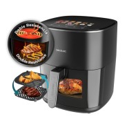 Cecotec Cecofry and Grill 6500 Freidora de Aire 3 en 1 - 2200W - Capacidad 6.5L - Grill - Piedra para Pizza - Temperatura Regulable - Ventana de Visualizacion - Doble Resistencia - Color Negro