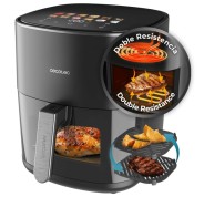 Cecotec Cecofry and Grill Duoheat 6500 Freidora sin Aceite 3 en 1 - Potencia de 2200W - Plancha - Grill - Capacidad 6.5L - Control de Temperatura - 12 Menus Automaticos - Color Negro