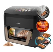 Cecotec Cecofry and Grill Smokin\' 11000 Plus Freidora de Aire - 2900W - Capacidad 11L - Temperatura Regulable hasta 200ºC - Ahumador Integrado - Ventana de Visualizacion - Color Negro
