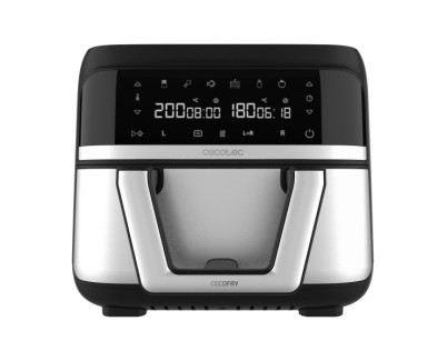 Cecotec Cecofry Dual 9000 Freidora de Aire - Potencia 2850W - Capacidad 9L - Temperatura Regulable - Pared Divisoria Movil - Pantalla Tactil - Color Negro y Gris