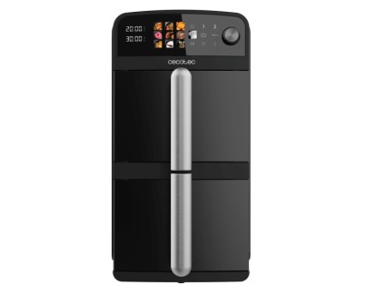 Cecotec Cecofry DuoLevel 10000 Freidora de Aire Doble - Potencia 2400W - Capacidad 10L - Temperatura Regulable - Pantalla Tactil - Programas Preconfigurados - Color Negro