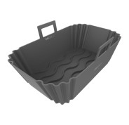Cecotec Cecofry TwinBucket Pack de 2 Moldes Rectangulares para Freidoras de 9 a 11L - Silicona de Alta Calidad - Resistente y Duradero - Superficie Antiadherente - Libre de BPA - Color Gris
