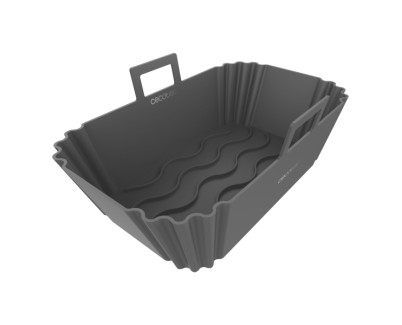 Cecotec Cecofry TwinBucket Pack de 2 Moldes Rectangulares para Freidoras de 9 a 11L - Silicona de Alta Calidad - Resistente y Duradero - Superficie Antiadherente - Libre de BPA - Color Gris