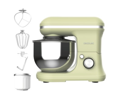 Cecotec Cecomixer Merengue 5L 1200 Ice-Cream Green Batidora Amasadora - 1200W - Bol de Acero Inoxidable de 5L - Temperatura Regulable - Movimiento Planetario - Funcion Helados - Color Menta