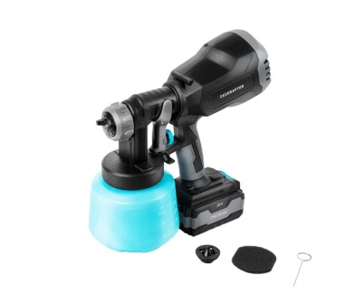 Cecotec CecoRaptor Color 4020 Ultra Pistola para Pintar Inalambrica - 65W - 700ml/min - Bateria 4Ah 20V - Deposito de 1L - Incluye Accesorios - Mango Antideslizante - Color Negro y Azul