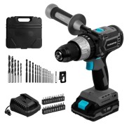 Cecotec CecoRaptor Perfect ImpactDrill 2020 Brushless Ultra Taladro Percutor Inalambrico - Torque 46Nm - 2000rpm - 3000Ipm - Bateria 2Ah 20V - Luz LED - Incluye Accesorios - Color Negro y Gris