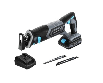 Cecotec CecoRaptor Quick&Cut 2020 Advance Sierra de Sable Inalambrica - Autonomia 20min - Bateria 2Ah 20V - 3000 Oscilaciones/min - Maletin - Luz LED - 6 Cuchillas Incluidas - Color Negro y Gris