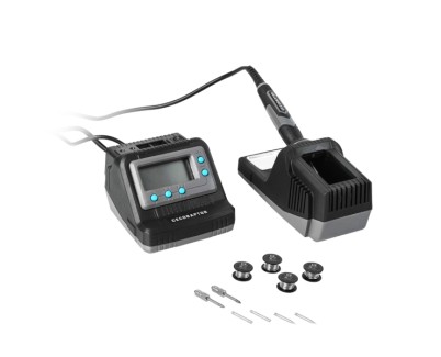 Cecotec CecoRaptor SolderStation 600 Advance Estacion de Soldar - 60W - Pantalla LCD - Temperatura 200-400&ordm;c - Soporte - Accesorios Incluidos - Calentamiento Rapido - Color Negro y Gris