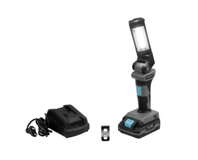 Cecotec CecoRaptor WorkLight 2020 Advance Linterna de Trabajo LED - 5W - Autonomia 4H - Bateria 2Ah 20V - 300 Lumenes - Cabezal Giratorio e Inclinable - Mango Ergonomico - Color Negro y Gris