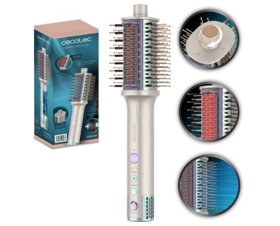 Cecotec CeramicCare Allin1 Cepillo de Aire - 1500W - Placas Calefactoras - Multifuncion - Revestimiento Ceramico - Generador de Iones - Temperatura Regulable - Cable 360&ordm; - Color Blanco