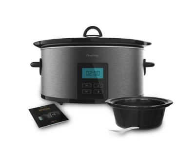 Cecotec Chupchup Matic Spatula Olla de Coccion Lenta - 240W - Capacidad 5.5L - Pantalla Digital - Temperatura Regulable - Temporizador - Incluye Recetario - Cubeta Ceramica - Color Negro y Azul