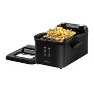 Cecotec Cleanfry Infinity 3000 Freidora Electrica - 2400W - Capacidad de 3L - Filtro Incluido - Tapa con Ventana - Temperatura Regulable - Temporizador de 30min - Apta para Lavavajillas - Color Negro