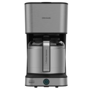 Cecotec Coffee 66 Drop and Thermo Cafetera de Goteo para 10 Tazas - 950W - Capacidad 1.2L - Termostato - Termo de Acero Inoxidable - Sistema Antigoteo - Apagado Automatico - Color Negro y Gris