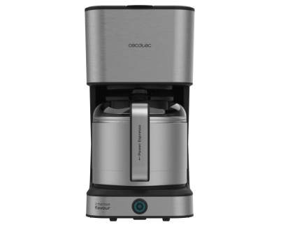 Cecotec Coffee 66 Drop and Thermo Cafetera de Goteo para 10 Tazas - 950W - Capacidad 1.2L - Termostato - Termo de Acero Inoxidable - Sistema Antigoteo - Apagado Automatico - Color Negro y Gris