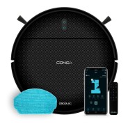 Cecotec Conga 999 Map Genesis Robot Aspirador - Navegacion Giroscopica - Bluetooth - Autonomia 120min - 2000Pa - Mopa de Fregado - WiFi - Control con App - Mando a Distancia - Color Negro