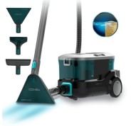 Cecotec Conga CarpetClean 10000 EasyHome Aspirador para Tapiceria - 800W - Accesorio para Ventanas - Doble Deposito - Ruedas Incorporadas - Radio de 7m - Facil Transporte - Color Negro y Azul