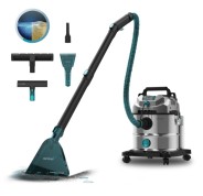 Cecotec Conga CarpetClean 20000 Pro Ultra Aspirador para Tapiceria de Solidos y Liquidos - 1600W - 21kPa - 2 Depositos de 20L y 4.2 L - Incluye Accesorios - Radio Accion 8.5m - Pulverizador - Color Acero y Negro