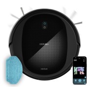 Cecotec Conga M20 Robot Aspirador 4 en 1 - 7000Pa - Navegacion Giroscopica Eficaz - Autonomia hasta 160min - Cepillo Multifuncion - Control Via App - Ajuste de Agua Inteligente - Color Negro