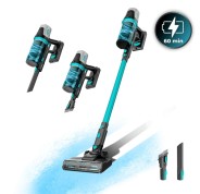 Cecotec Conga Rockstar 1500 Horizon X-Treme XL Aspirador de Escoba Vertical - 215W - Autonomia hasta 60min - Deposito de 600ml - Varios Modos de Uso - Incluye Accesorios - Color Negro y Azul
